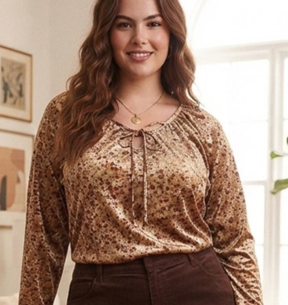 Vintage Y2K Faded Glory Cottagecore/Peasant Floral Boho Blouse